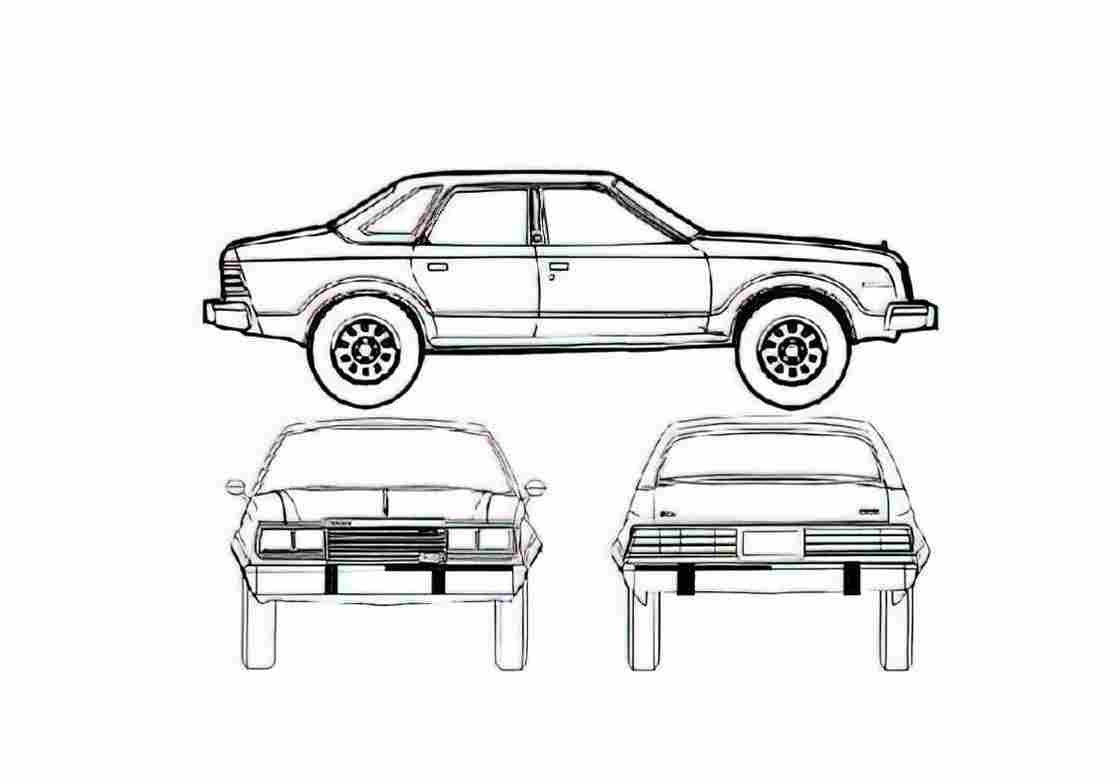 Blueprint amc eagle 4 door sedan 1980 01 A4 Photo Print