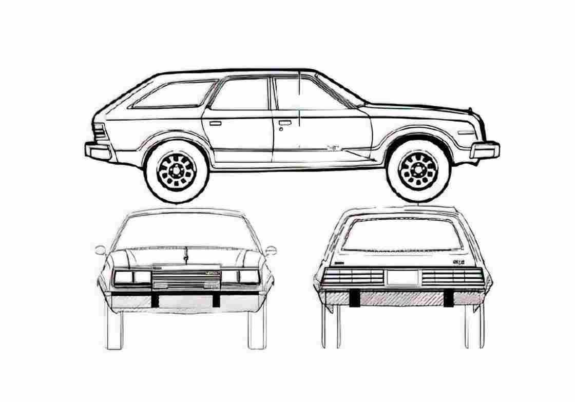 Blueprint amc eagle wagon 1980 01 A4 Photo Print