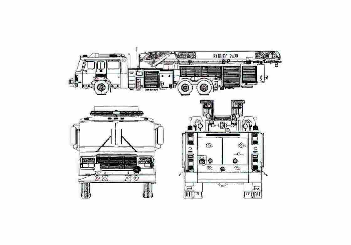 Blueprint american lafrance custom 10 01 A4 Photo Print