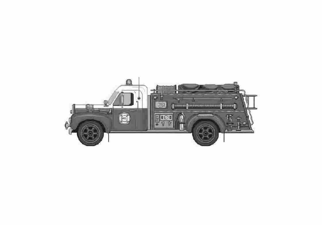 Blueprint american lafrance fire truck 01 A4 Photo Print