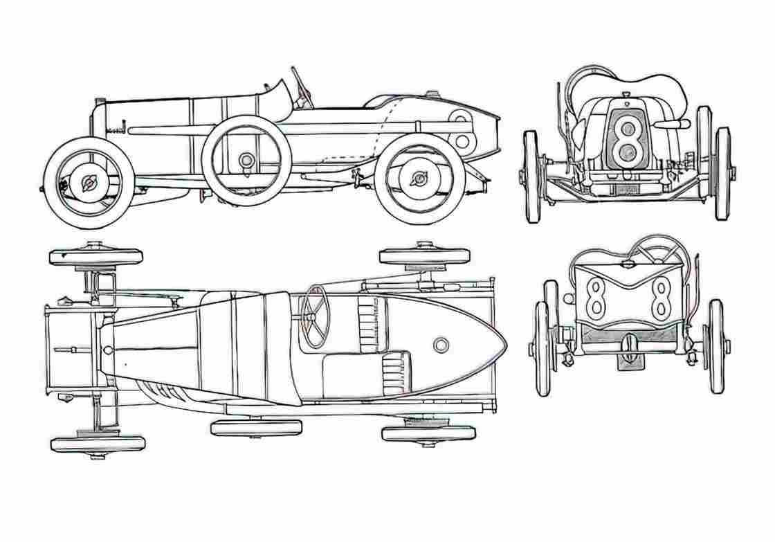 Blueprint aston martin 1921 5 gp 01 A4 Photo Print