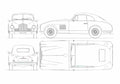 Blueprint aston martin db2 1950 01 A4 Photo Print