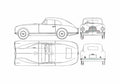 Blueprint aston martin db2 1951 01 A4 Photo Print