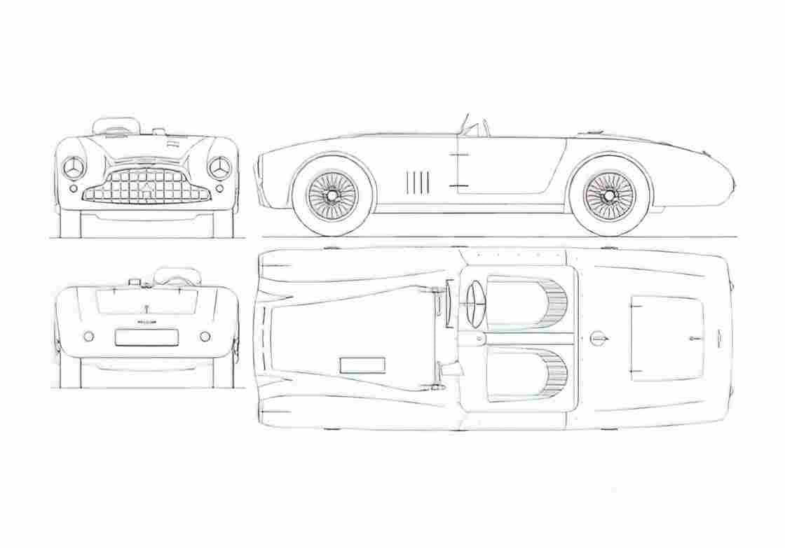 Blueprint aston martin db3 1952 01 A4 Photo Print