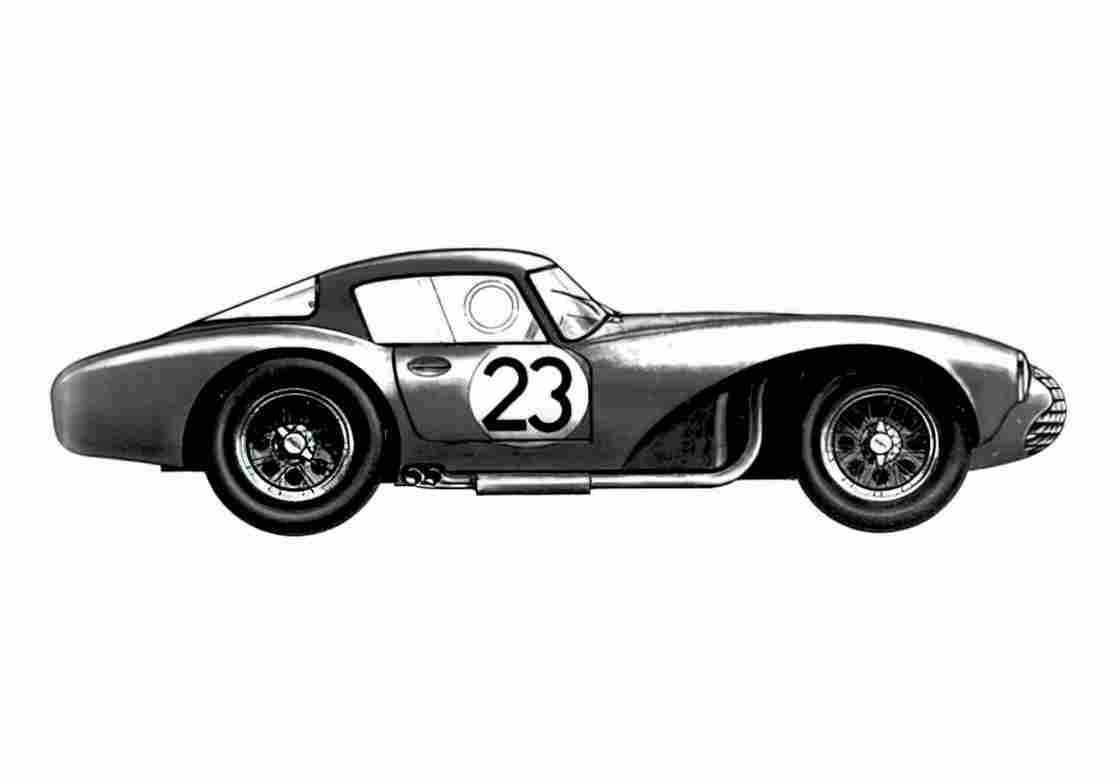 Blueprint aston martin db3s 1955 le mans 01 A4 Photo Print