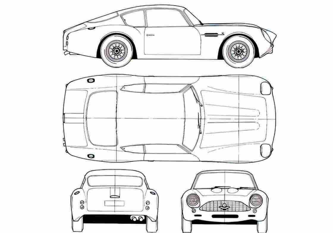 Blueprint aston martin db4 gt zagato 1964 01 A4 Photo Print