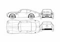 Blueprint aston martin db4 zagato 01 A4 Photo Print