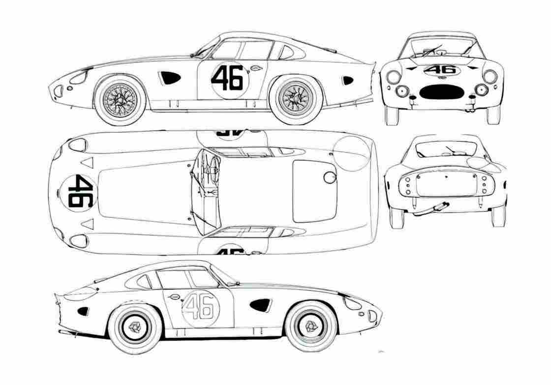 Blueprint aston martin db4gt 1963 monza 01 A4 Photo Print