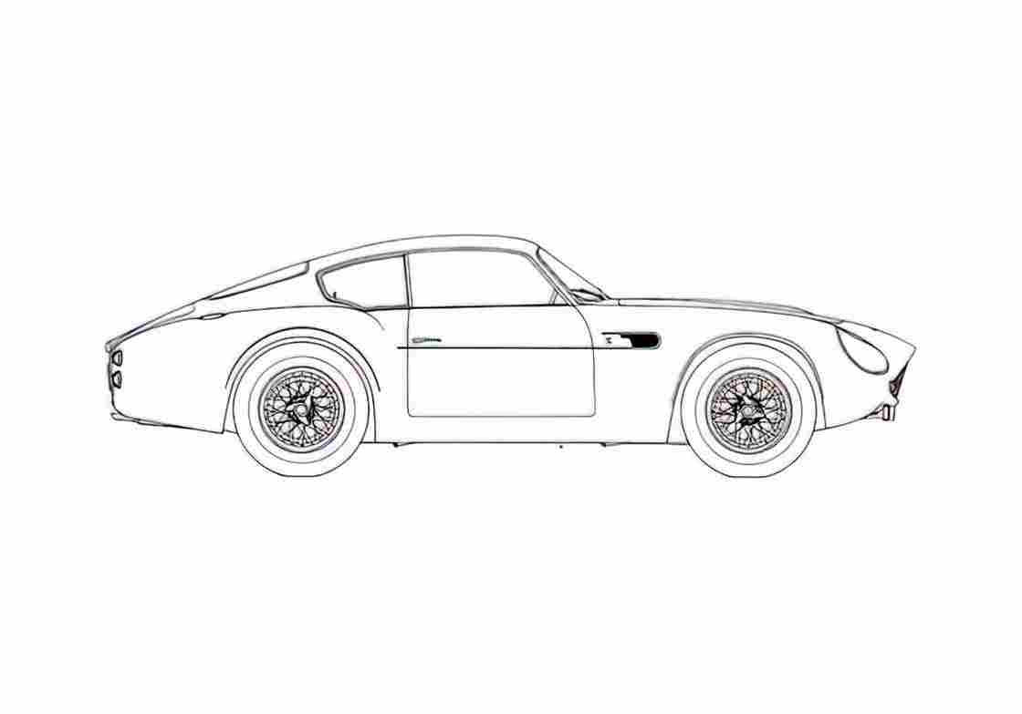 Blueprint aston martin db4gtz zagato 1962 01 A4 Photo Print