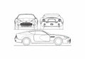 Blueprint aston martin db7 gt zagato 2003 01 A4 Photo Print