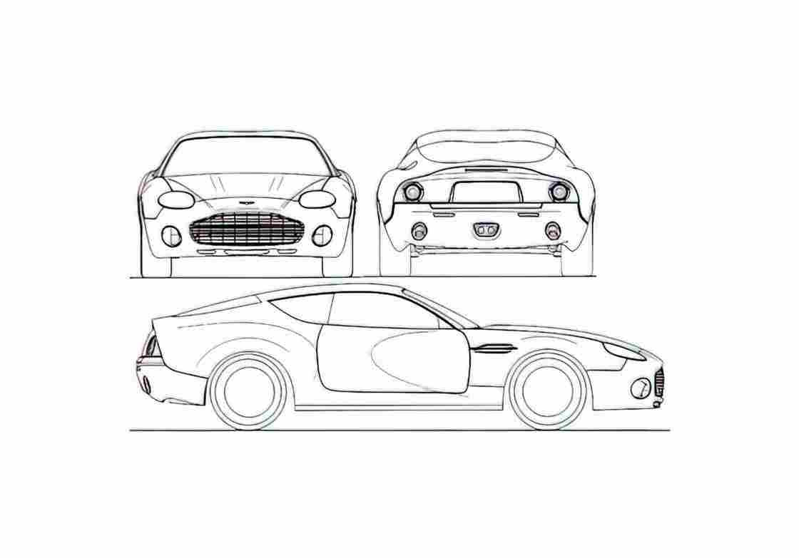 Blueprint aston martin db7 gt zagato 2003 01 A4 Photo Print