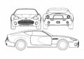 Blueprint aston martin db7 zagato 2004 01 A4 Photo Print