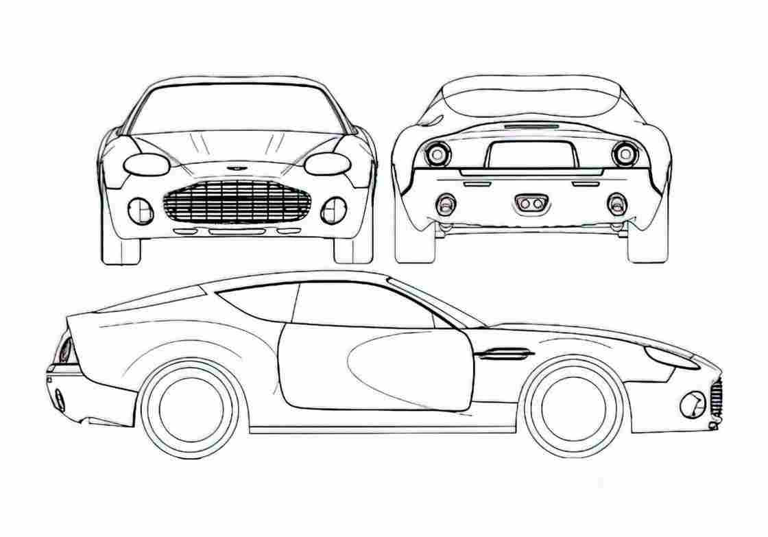 Blueprint aston martin db7 zagato 2004 01 A4 Photo Print