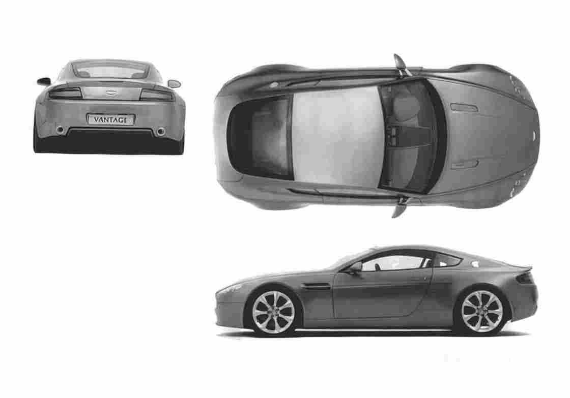 Blueprint aston martin db8 01 A4 Photo Print