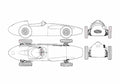 Blueprint aston martin dbr4 250 f1 gp 1959 01 A4 Photo Print