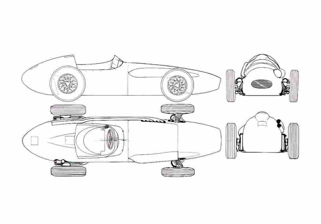 Blueprint aston martin dbr4 250 f1 gp 1959 01 A4 Photo Print