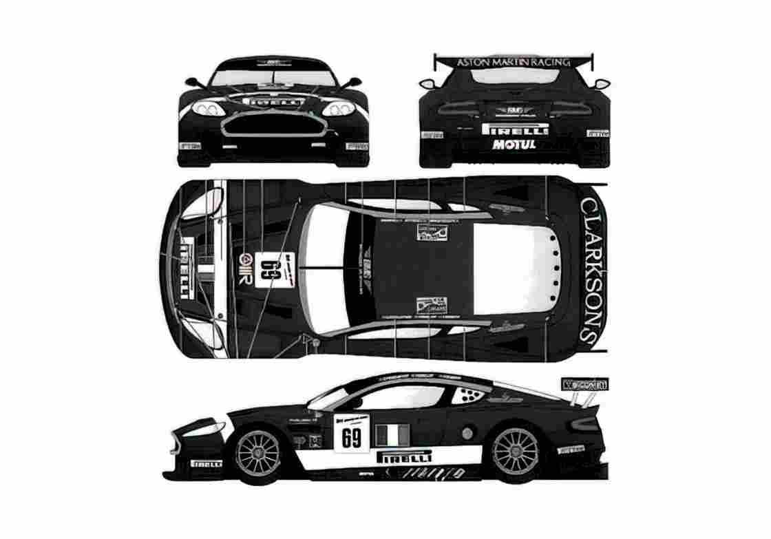 Blueprint aston martin dbr9 le mans 2006 01 A4 Photo Print