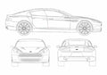 Blueprint aston martin rapide 2010 01 A4 Photo Print
