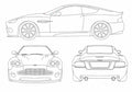 Blueprint aston martin v12 vanquish s 2005 01 A4 Photo Print