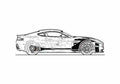 Blueprint aston martin v12 vantage coupe 2011 01 A4 Photo Print