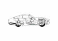 Blueprint aston martin v8 1975 01 A4 Photo Print