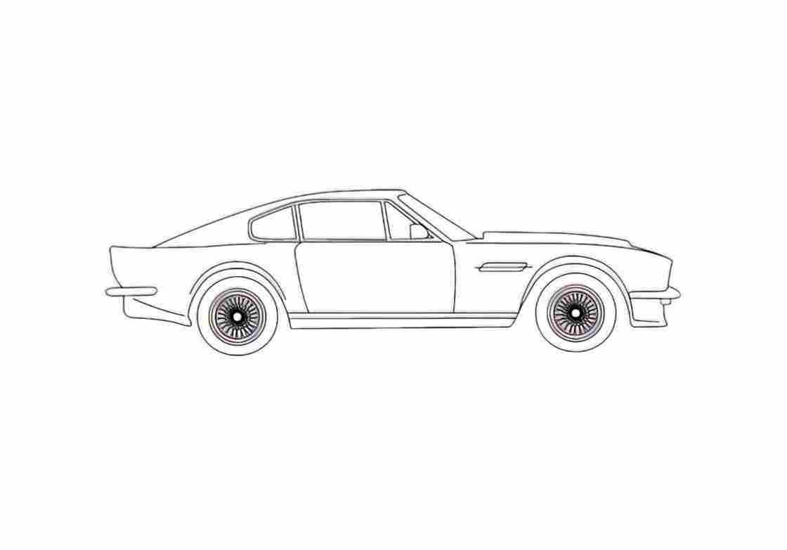 Blueprint aston martin v8 vantage 1973 89 01 A4 Photo Print