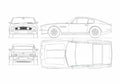 Blueprint aston martin v8 vantage 1983 01 A4 Photo Print
