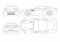 Blueprint aston martin v8 vantage 2004 01 A4 Photo Print
