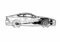 Blueprint aston martin vanquish 2002 01 A4 Photo Print