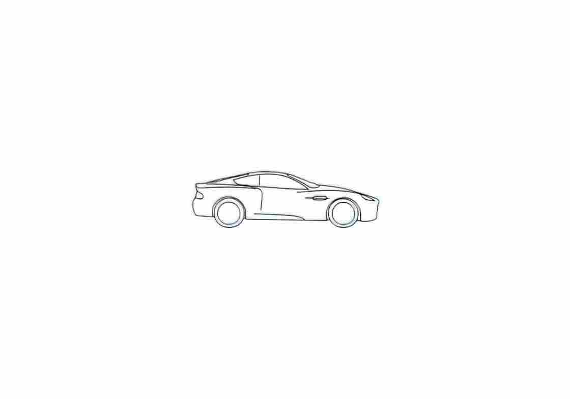 Blueprint aston martin vanquish 2003 01 A4 Photo Print