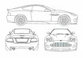 Blueprint aston martin vanquish 2006 01 A4 Photo Print
