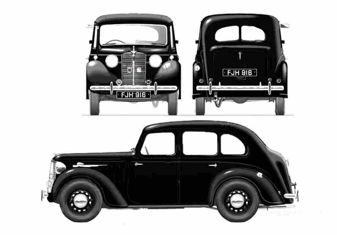 Blueprint austin 10 saloon grq 1939 01 A4 Photo Print