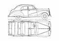 Blueprint austin a125 princrss saloon 1948 01 A4 Photo Print