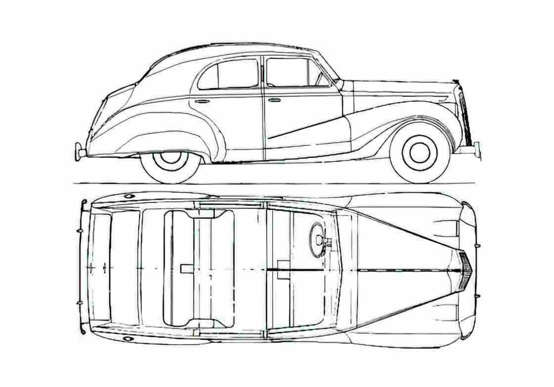 Blueprint austin a125 princrss saloon 1948 01 A4 Photo Print