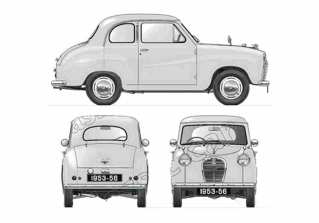 Blueprint austin a30 2 door 1955 01 A4 Photo Print