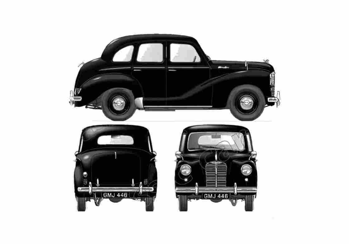 Blueprint austin a40 devon 1947 52 01 A4 Photo Print