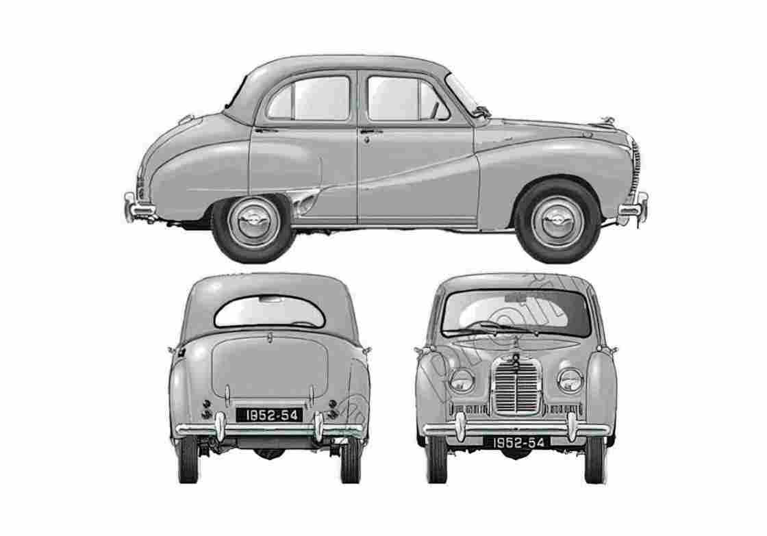 Blueprint austin a40 somerset 1952 01 A4 Photo Print