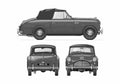 Blueprint austin a40 sport 1950 01 A4 Photo Print