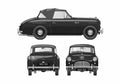 Blueprint austin a40 sport 1951 53 01 A4 Photo Print