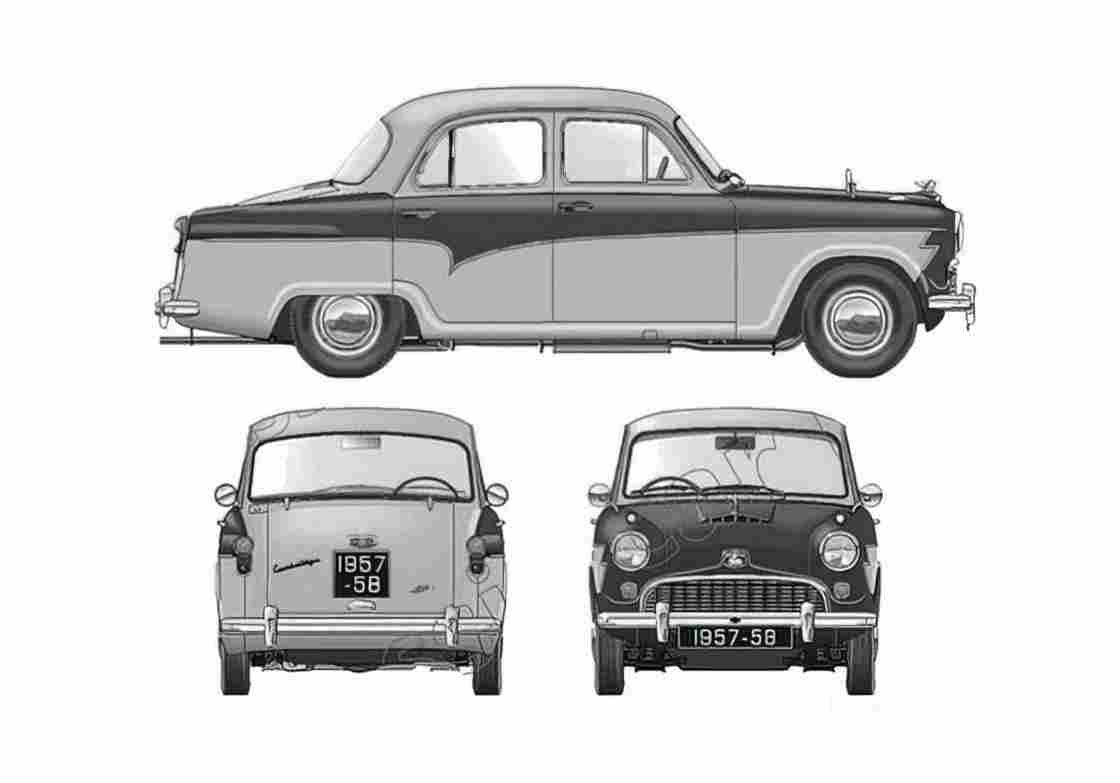 Blueprint austin a55 cambridge 1957 02 01 A4 Photo Print
