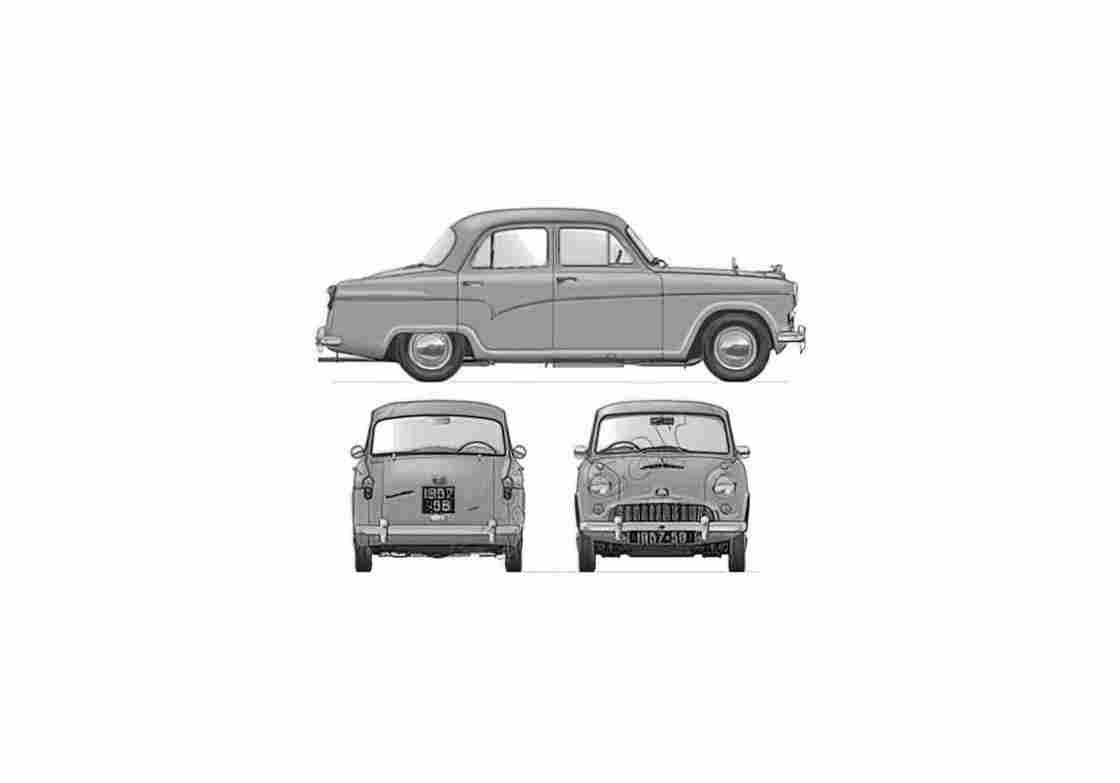 Blueprint austin a55 cambridge 1958 01 A4 Photo Print