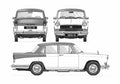 Blueprint austin a55 cambridge mkii farina 1959 01 A4 Photo Print