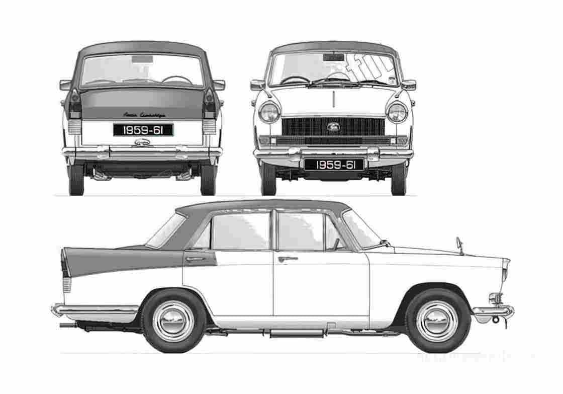 Blueprint austin a55 cambridge mkii farina 1959 01 A4 Photo Print