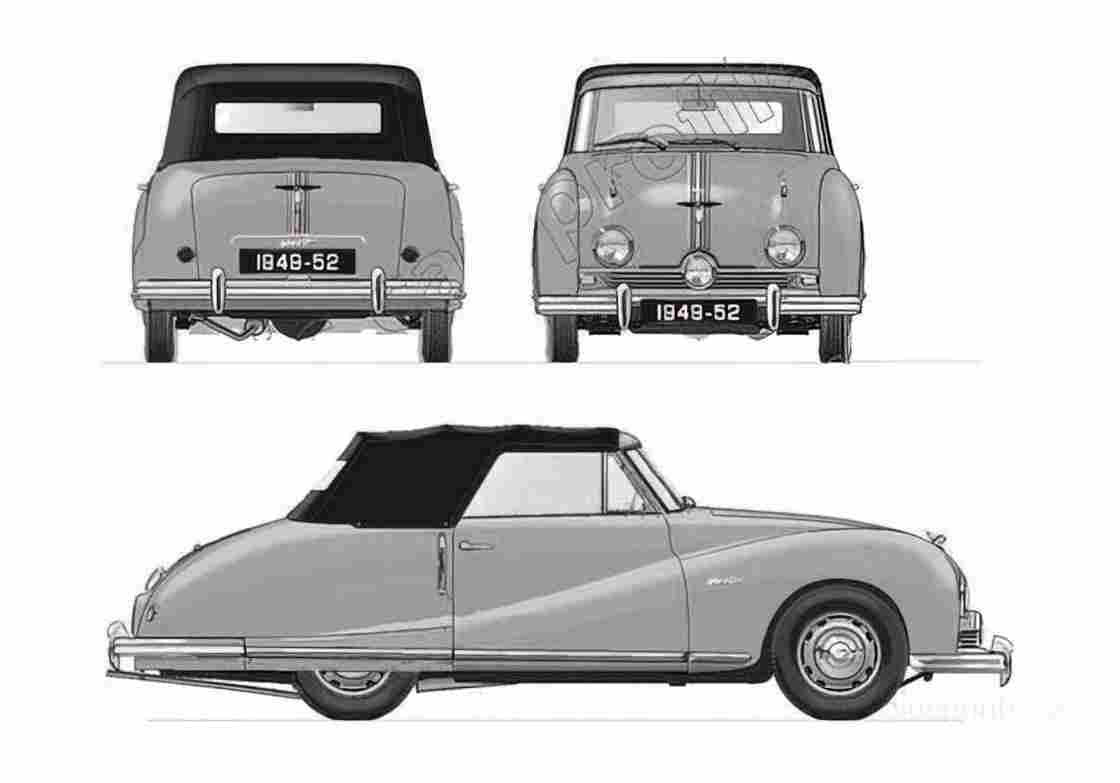 Blueprint austin a90 atlantic convertible 1949 01 A4 Photo Print