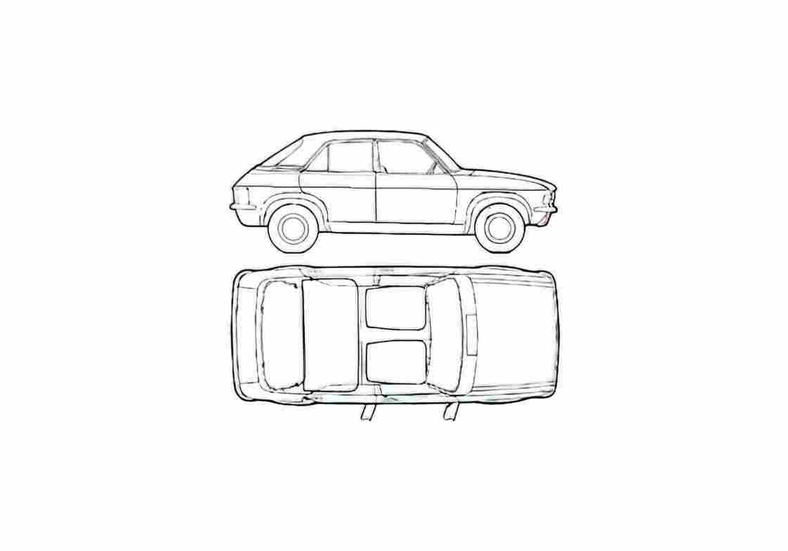 Blueprint austin allegro 4 door 1977 01 A4 Photo Print