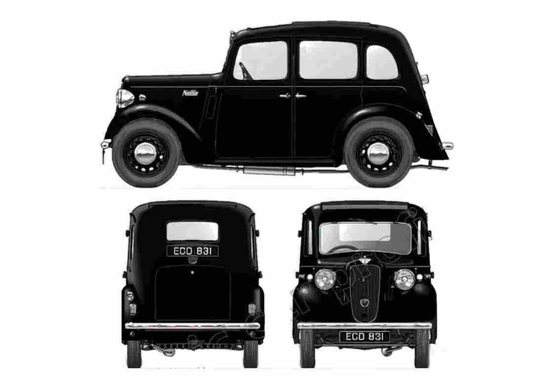 Blueprint austin big seven 4 door 1937 01 A4 Photo Print