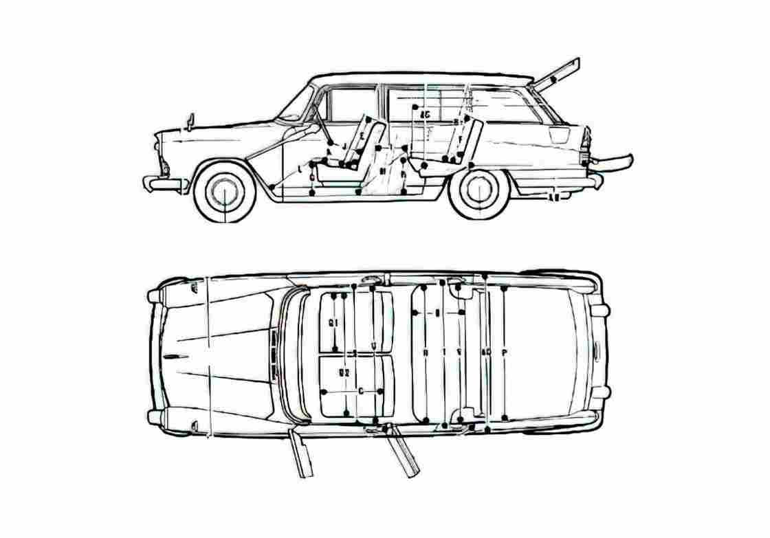Blueprint austin cambridge a60 countryman 1969 01 A4 Photo Print