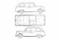 Blueprint austin fx4 taxi 1960 01 A4 Photo Print