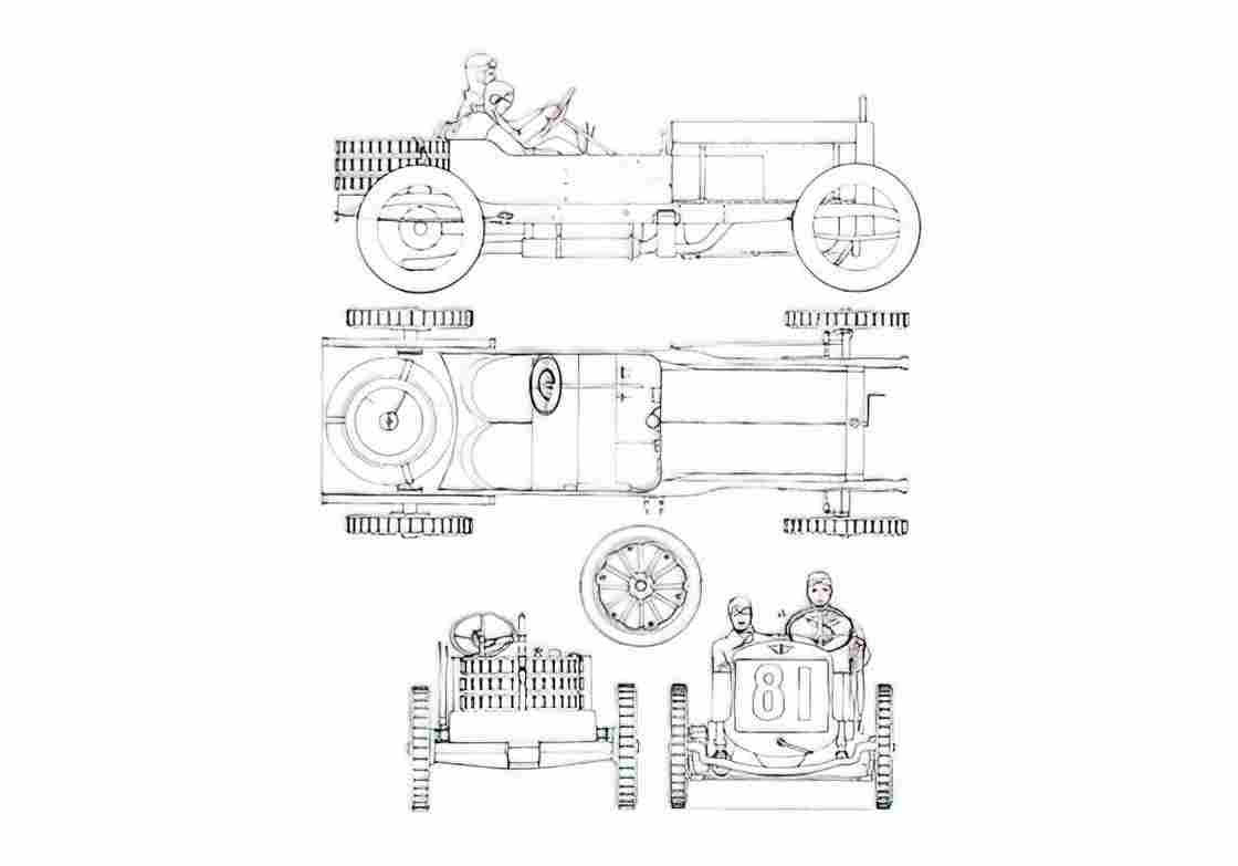 Blueprint austin gp 1908 02 01 A4 Photo Print