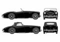 Blueprint austin healey 100 1953 01 A4 Photo Print